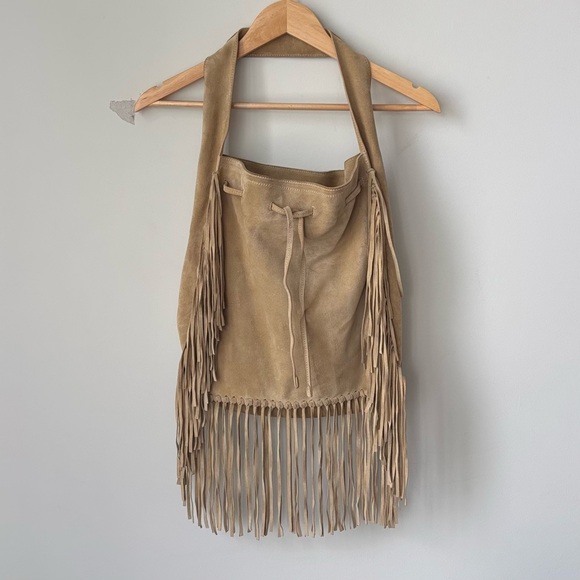 Polo Ralph Lauren Handbags - Polo Ralph Lauren Fringe Suede Hobo Shoulder Bag Leather Western Purse